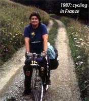 Elaine cycling in 1987