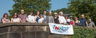 Jill Liddington with family, friends and supporters at the start of her walk. 