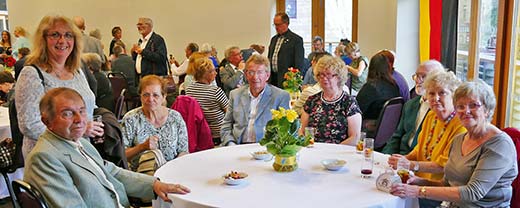 members of the twinning associations from Hebden Bridge, St Pol and Warstein enjoy the evening together