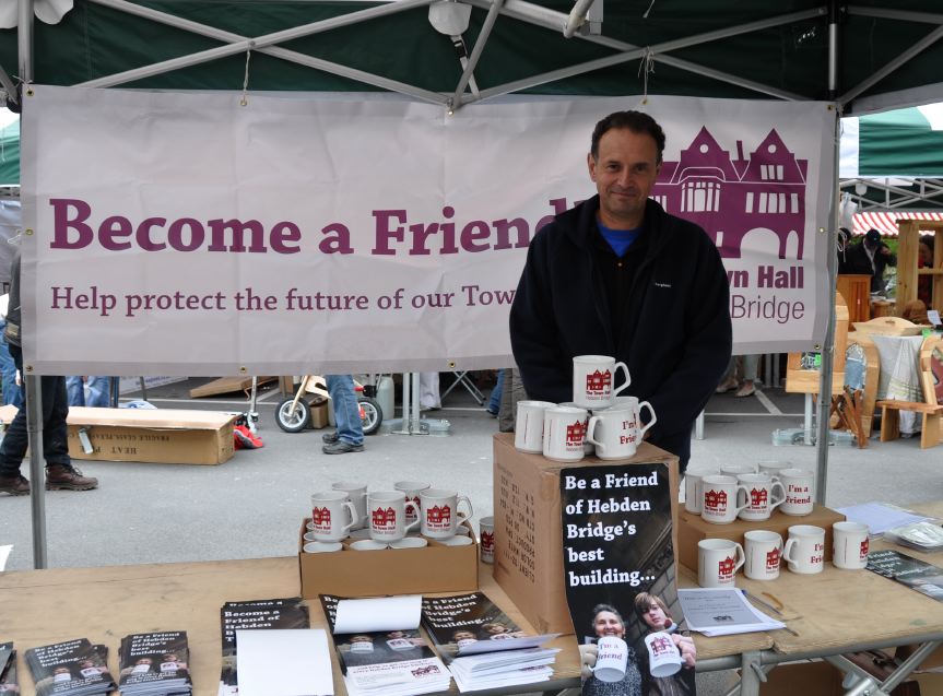 Andrew Bibby at the Friends of the Town Hall stall