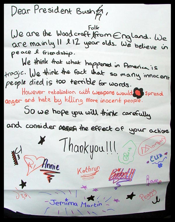 Message to President Bush